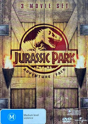 Jurassic Park Adventure Pack – Jurassic Park (1993) / Jurassic Park The Lost World (1997) / Jurassic Park III (2001) – 3 Disc Set (DVD)